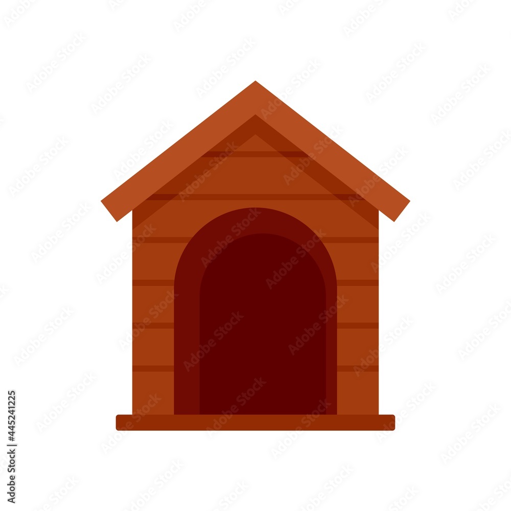 Dog wood house icon flat isolated vector