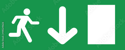 emergency exit sign on a green background