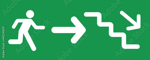 ladder emergency exit sign on green background