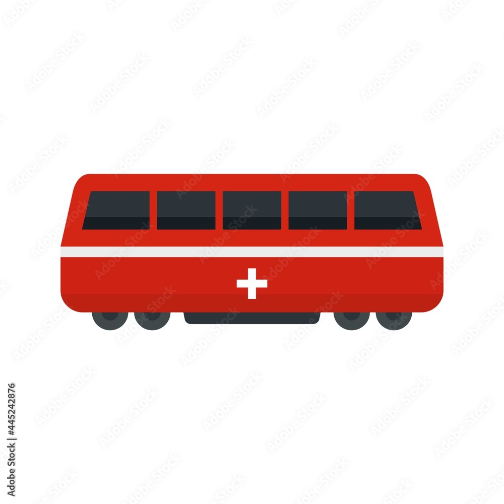 Swiss train icon flat isolated vector Swiss train icon flat isolated vector