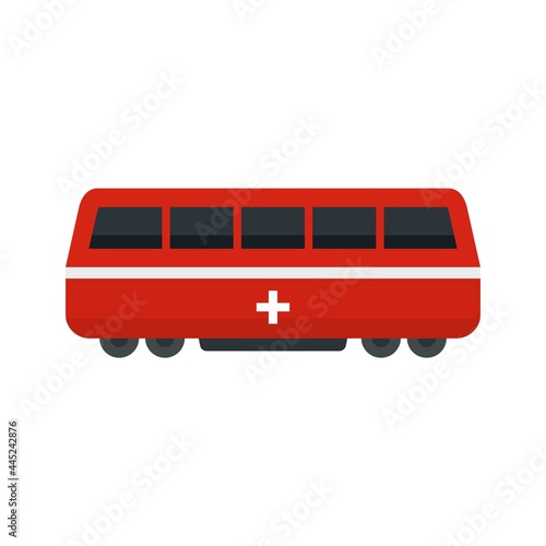 Swiss train icon flat isolated vector