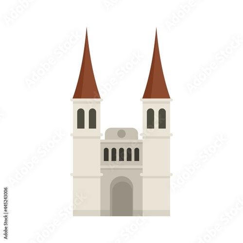 Swiss cathedral icon flat isolated vector