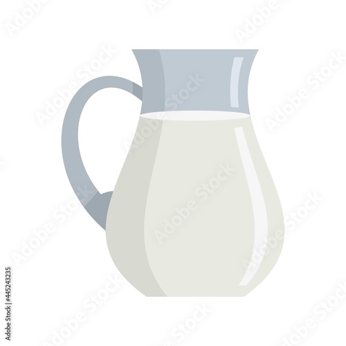 Swiss milk jug icon flat isolated vector