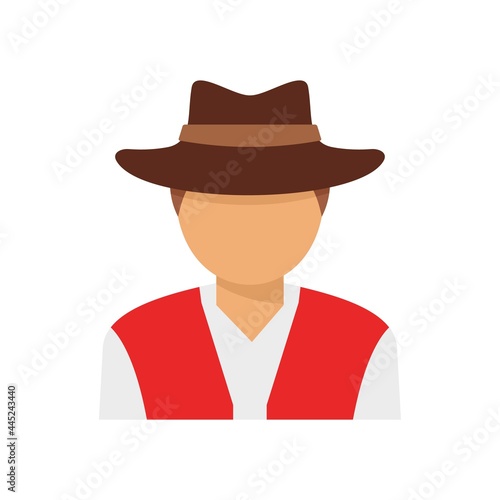Swiss man icon flat isolated vector