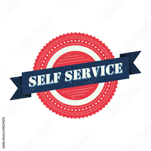 Self service vector vintage logo icon