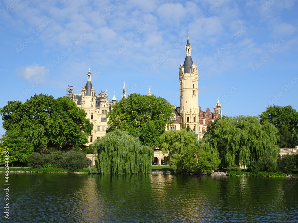 Schwerin Castle Germany outside with lake Schwerin Castle Germany outside with lake