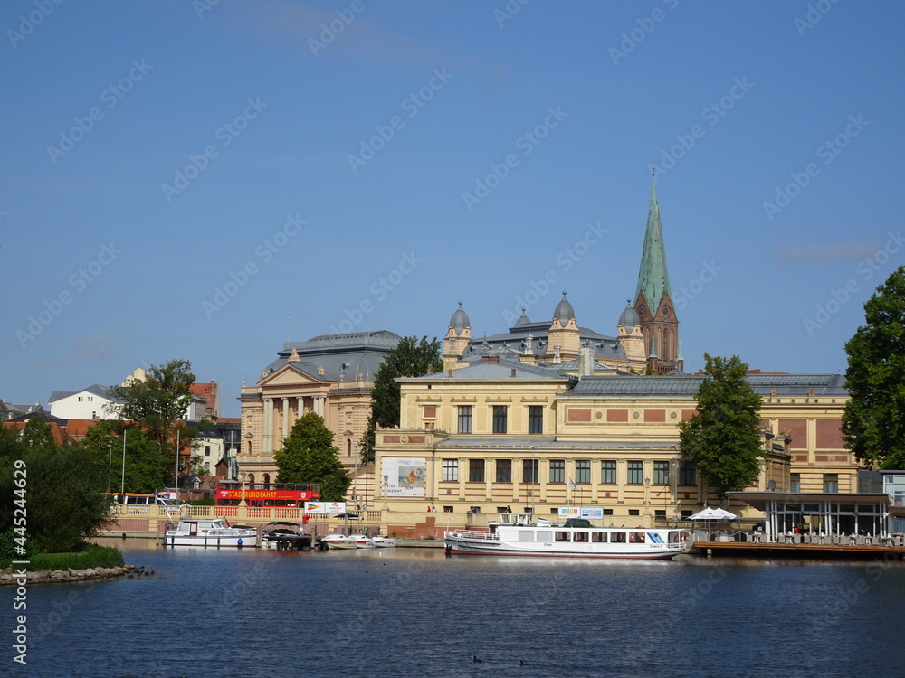 Schwerin Cathedral Germany outside with lake