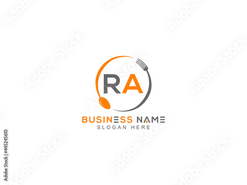 Letter RA Logo, restaurants ra logo icon with line style knife vector for modern kitchen health and food company or business
