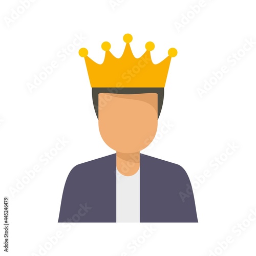 King loyalty program icon flat isolated vector