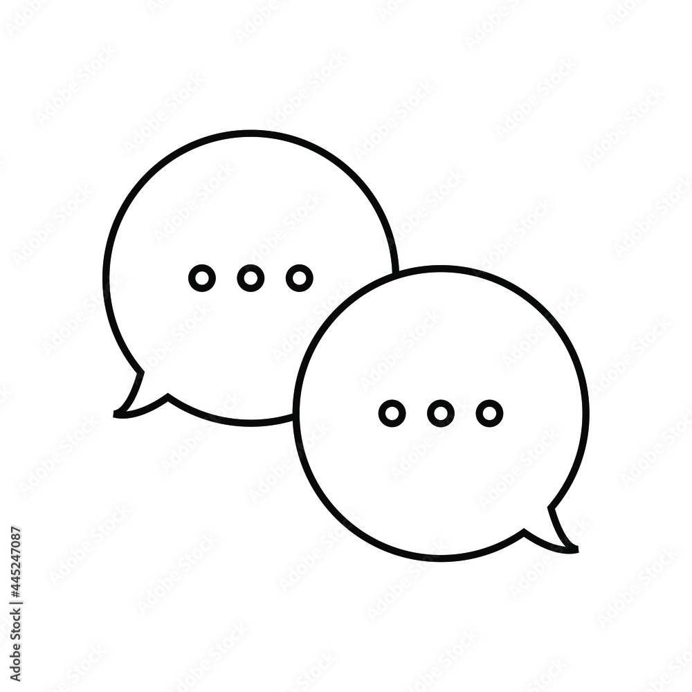 Obraz premium Speech bubbles. Dialog cloud with dots.Flat vector illustration.