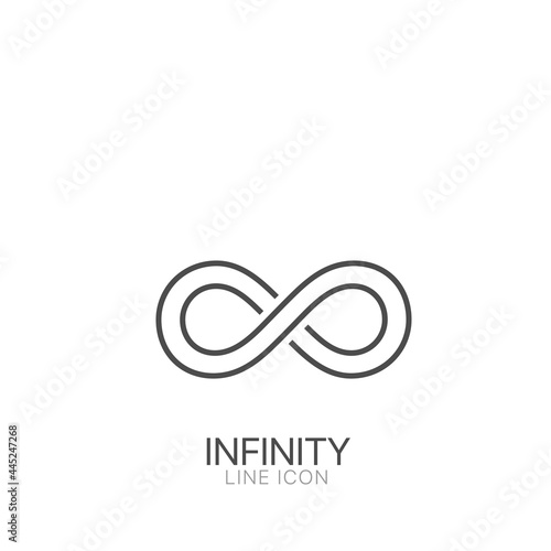 Infinity sign vector line icon. Editable stroke