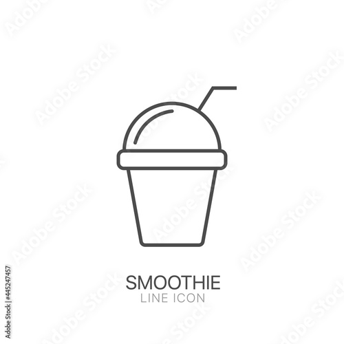 Smoothie. Juice cup icon. Editable stroke Symbol of detox diet and healthy lifestyle