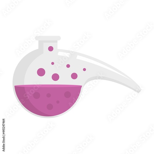 Boiling lab flask icon flat isolated vector