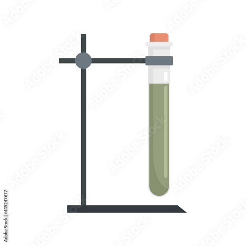 Test tube on stand icon flat isolated vector