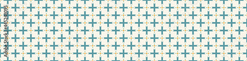 Summer tropical geometric seamless border pattern. Bright retro geo banner edge. Fun gender neutral gift wrap masking taper decor washi ribbon trim in vector.