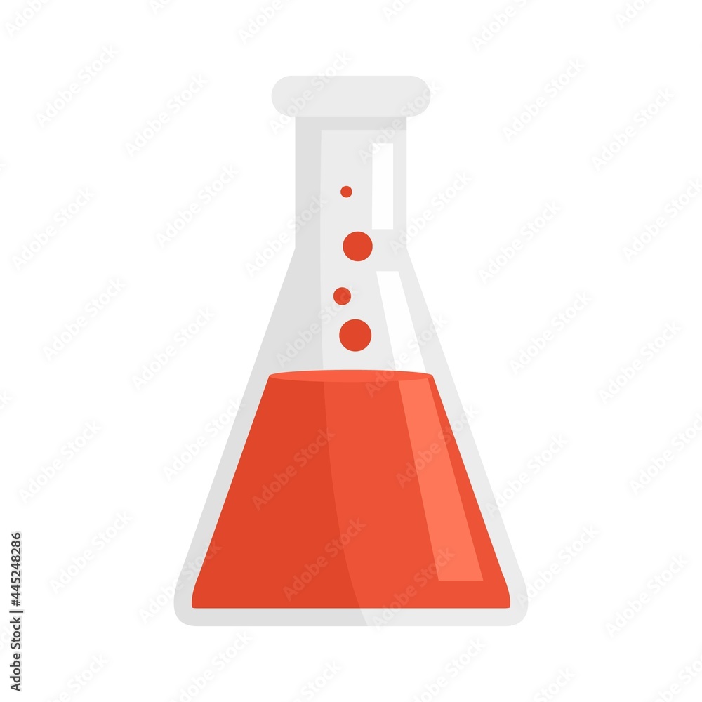 Chemical mixing flask icon flat isolated vector Chemical mixing flask icon flat isolated vector