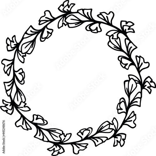 ginko biloba wreath illustration