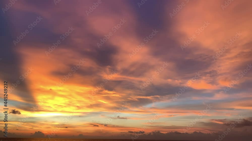moving pink and yellow light clouds. dawn, sunset cloudscape. beauty in nature and moment moving pink and yellow light clouds. dawn, sunset cloudscape. beauty in nature and moment