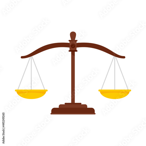 Judge balance icon flat isolated vector