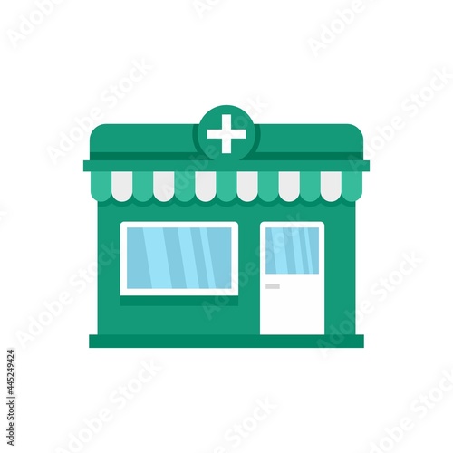 Street pharmacy shop icon flat isolated vector