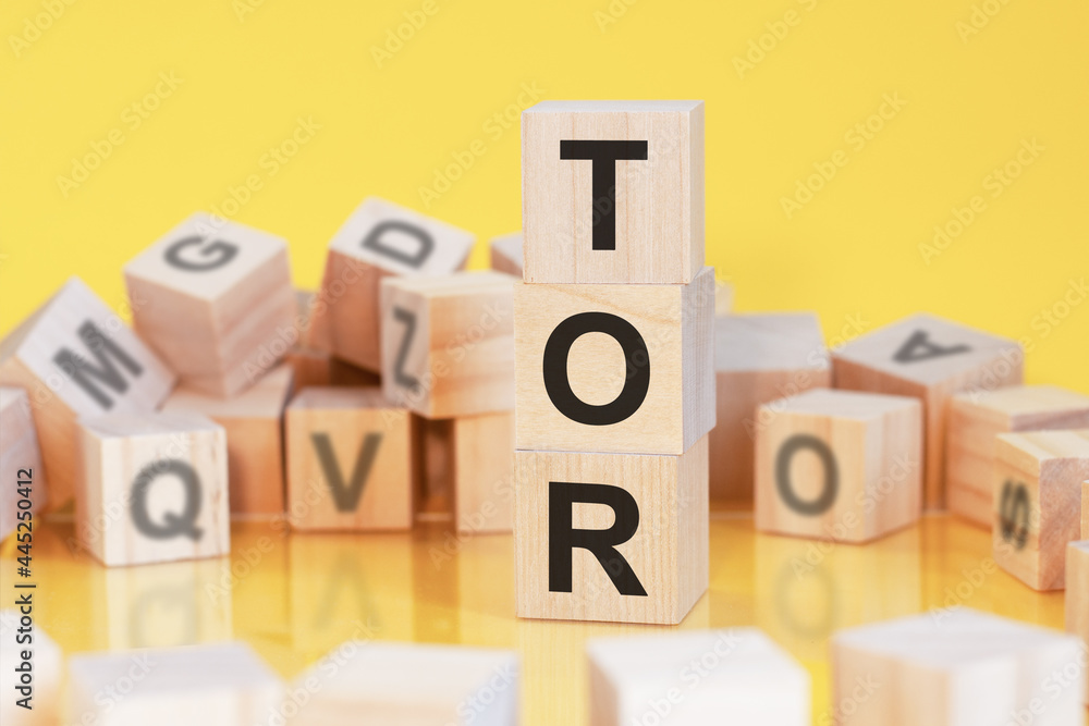 acronym TOR from wooden blocks with letters, concept acronym TOR from wooden blocks with letters, concept