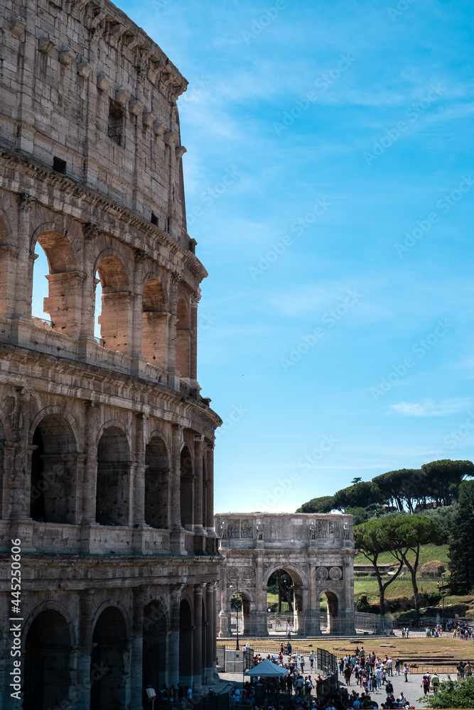 The Colosseum, originally known as Amphitheatrum Flavium or simply as Amphitheatrum, located in the center of the city of Rome, is the largest amphitheater in the world