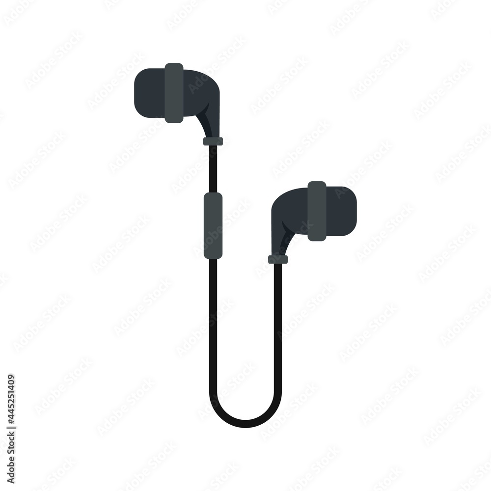 Digital wireless earbuds icon flat isolated vector Digital wireless earbuds icon flat isolated vector
