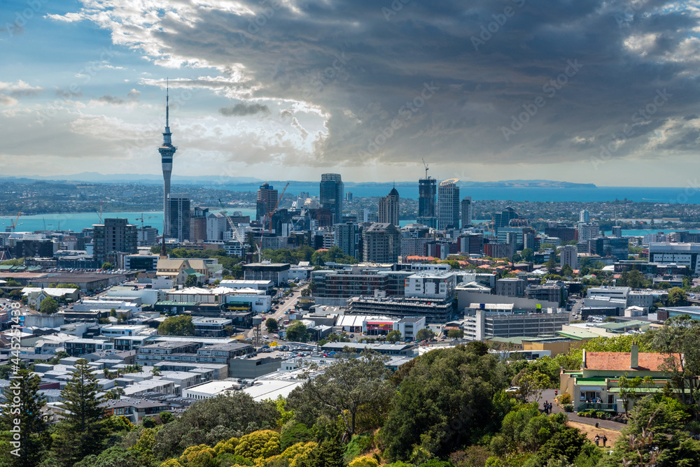 View on Auckland Central Business District from Mount Eden Volcanic Park View on Auckland Central Business District from Mount Eden Volcanic Park