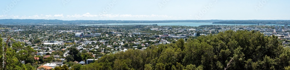 View on Auckland Central Business District from Mount Eden Volcanic Park