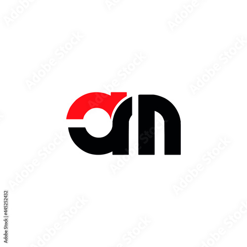 AM Letter Logo Design Vector with Red and Black Colors