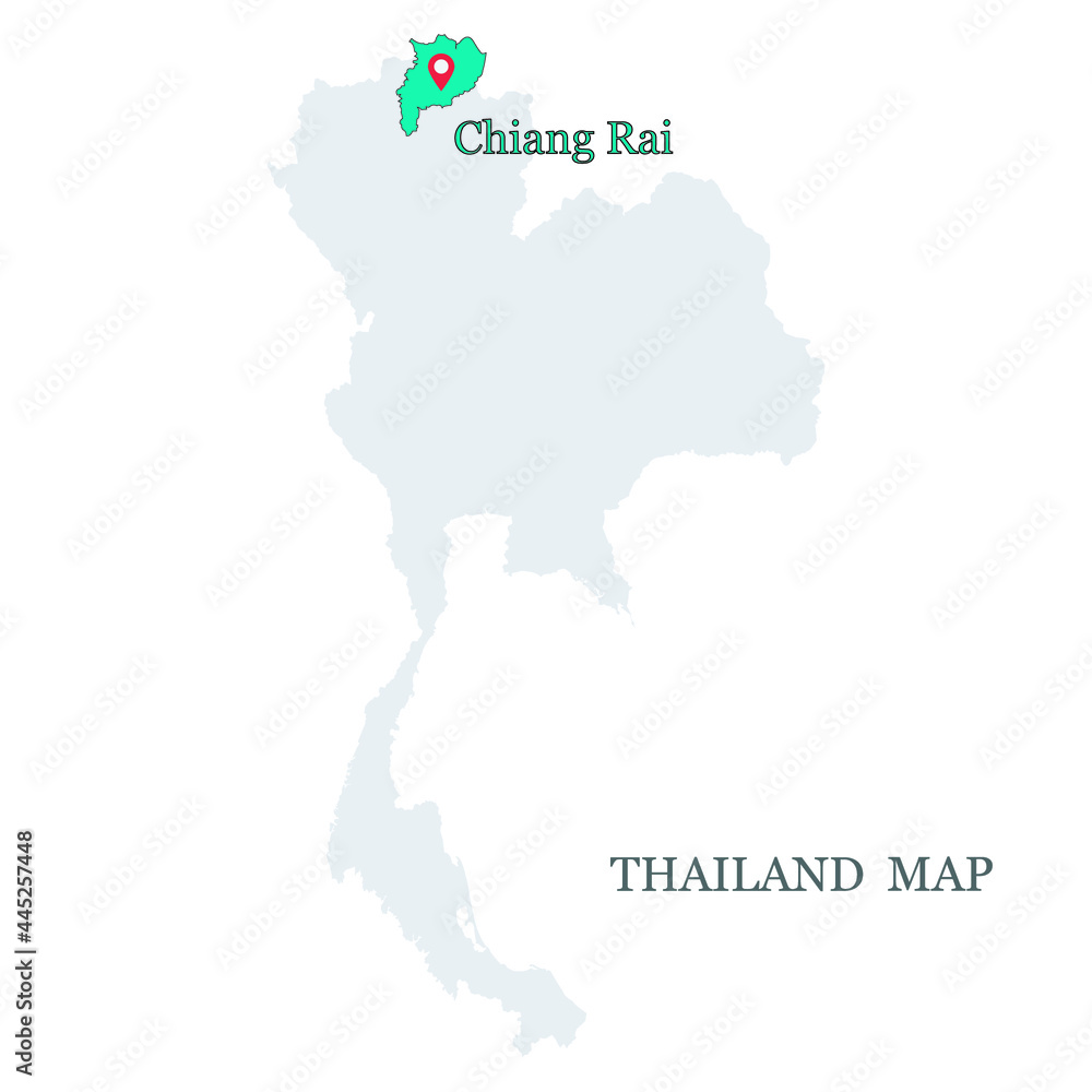 Maps of Thailand with blue maps pin on Chiang Rai Province