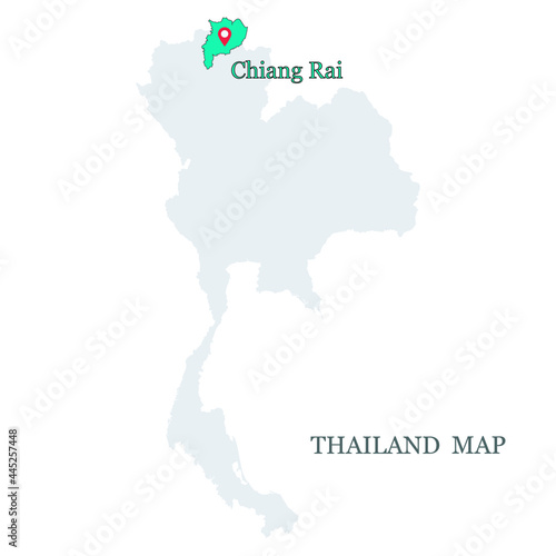 Maps of Thailand with blue maps pin on Chiang Rai Province