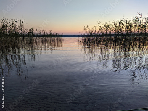 Fototapeta Naklejka Na Ścianę i Meble -  sunrise over the lake in summer season.