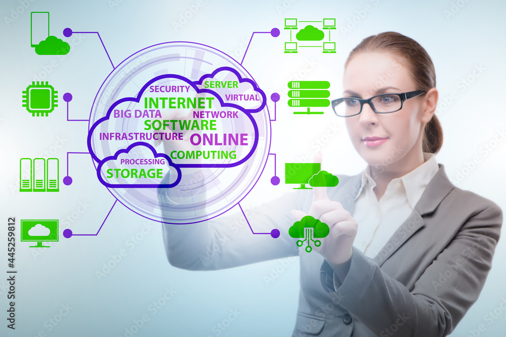 Cloud computing in technology concept Cloud computing in technology concept