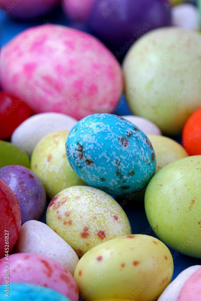 close-up colorful easter candies detail close-up colorful easter candies detail