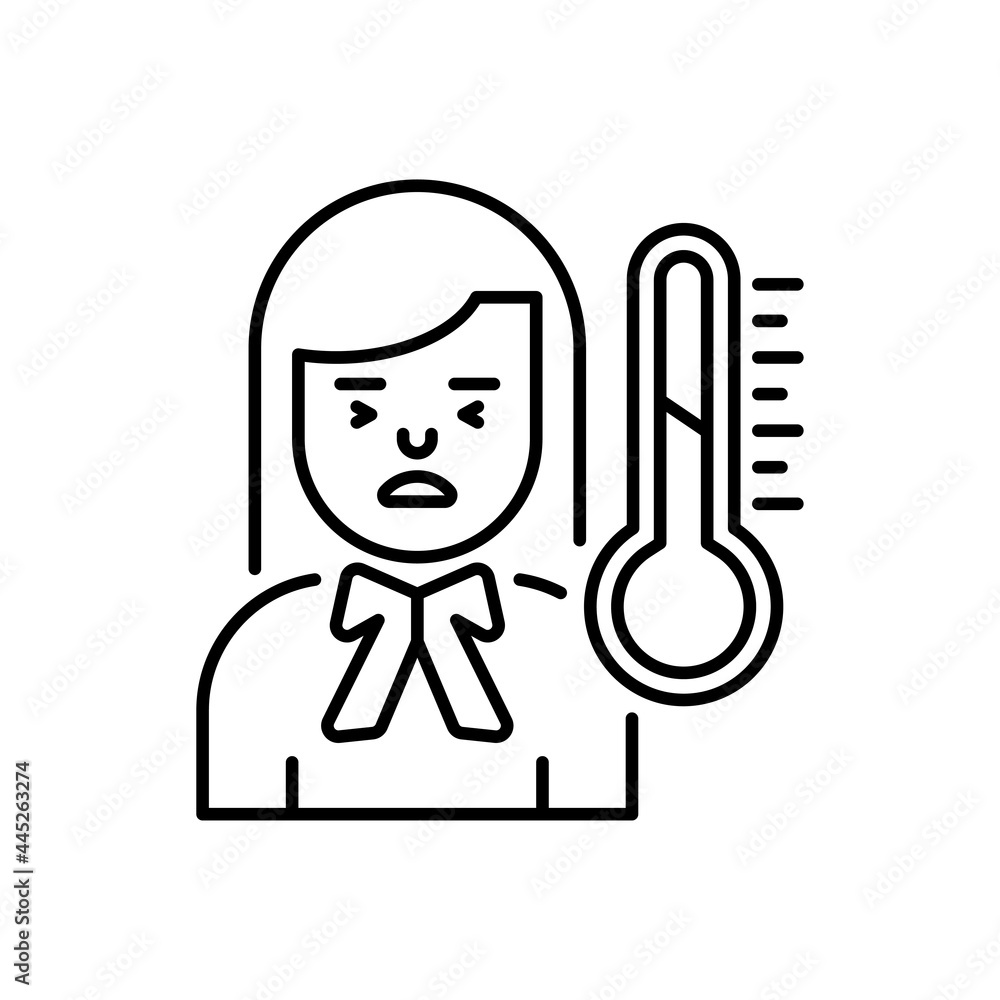 Thermometer Vector outline icon style illustration. EPS 10 file Thermometer Vector outline icon style illustration. EPS 10 file