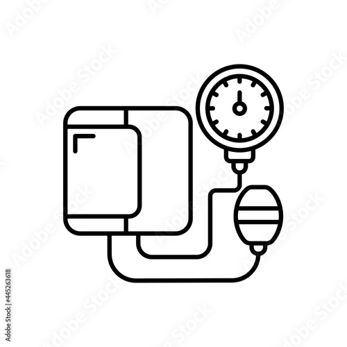 blood pressure meter Vector outline icon style illustration. EPS 10 file
