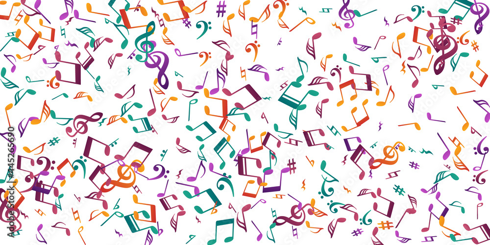Musical notes cartoon vector backdrop. Melody Musical notes cartoon vector backdrop. Melody