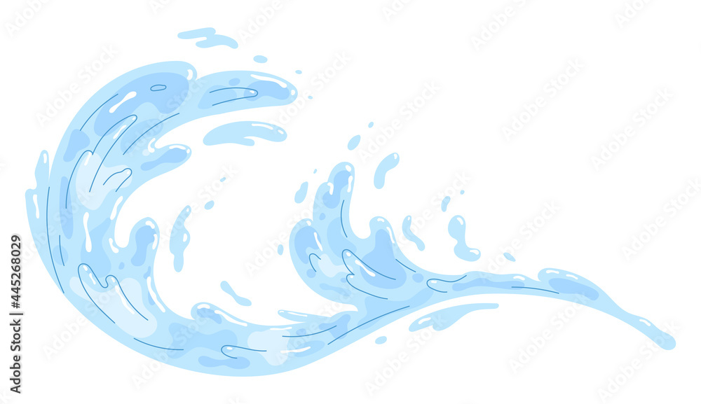 Splash of water, wave figure. Vector illustration. Splash of water, wave figure. Vector illustration.