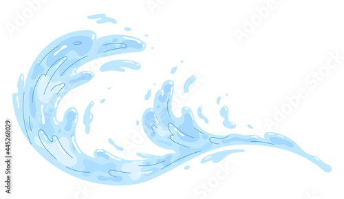 Splash of water, wave figure. Vector illustration.