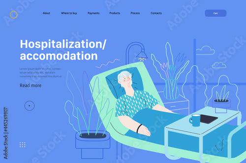 Hospitalization and accomodation - medical insurance web template