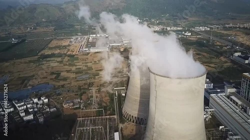 aerial view of thermal power plant ,dezhou city , shandong province, China photo