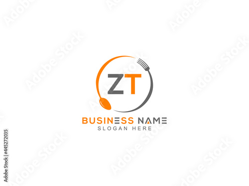 Letter ZT Logo, line art zt mountain logo icon vector for river forest hill landscape typography image design photo