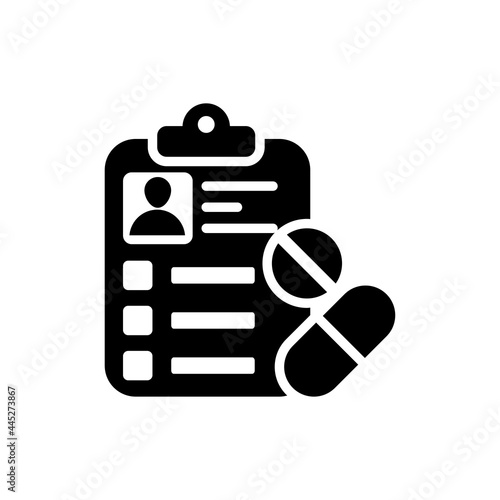 Prescription Vector Solid icon style illustration. EPS 10 file