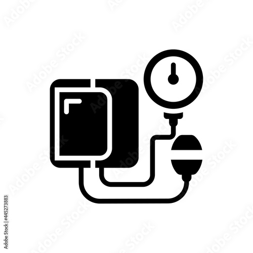 blood pressure meter Vector Solid icon style illustration. EPS 10 file