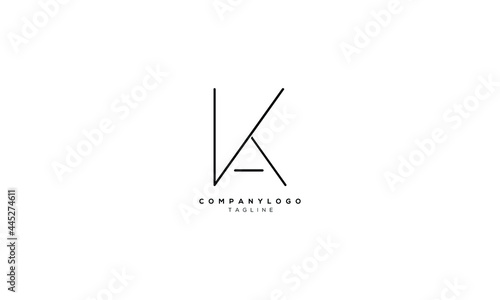 KA AK K AND A Abstract initial monogram letter alphabet logo design photo