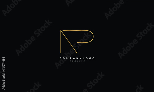 NP PN N AND P Abstract initial monogram letter alphabet logo design