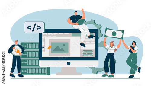 Website information page abstract concept vector illustration. Fees and funding, terms and conditions, privacy policy, service cost, subscription fee, website menu bar, UI, UX abstract metaphor.