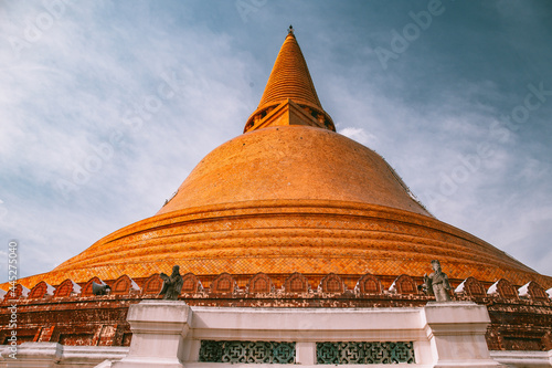 Wat Phra Pathom Chedi Ratchaworamahawihan or Wat Phra Pathommachedi Ratcha Wora Maha Wihan  in Nakhon Pathom  Thailand