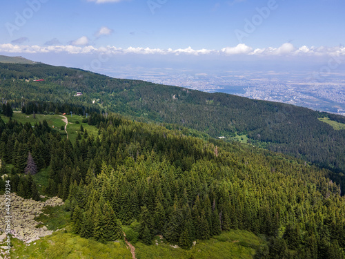 Aerial view of Vitosha Mountain, Bulgaria